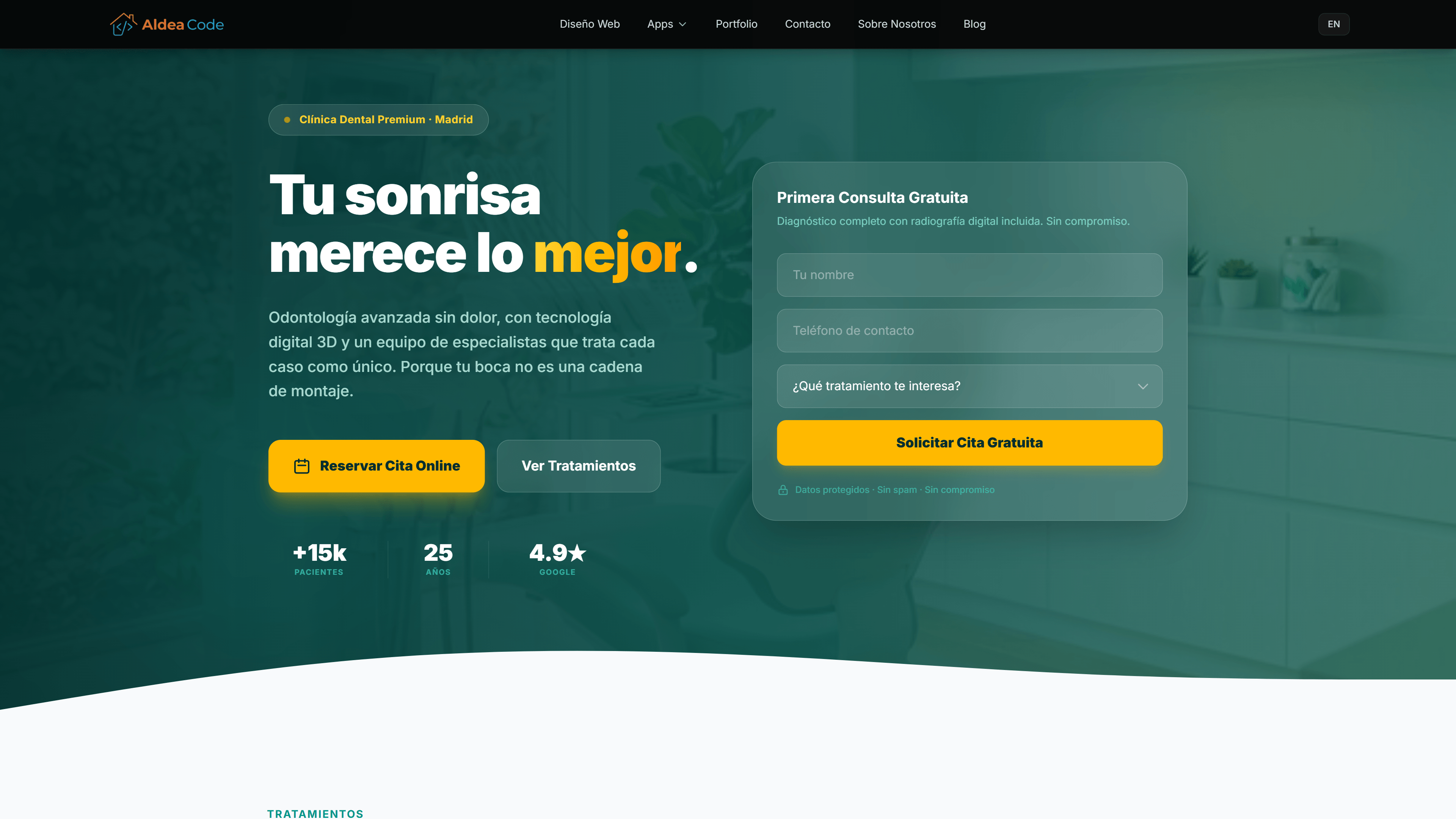 Vista previa de la web de Clínica Dental