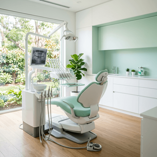 Interior de clínica dental moderna