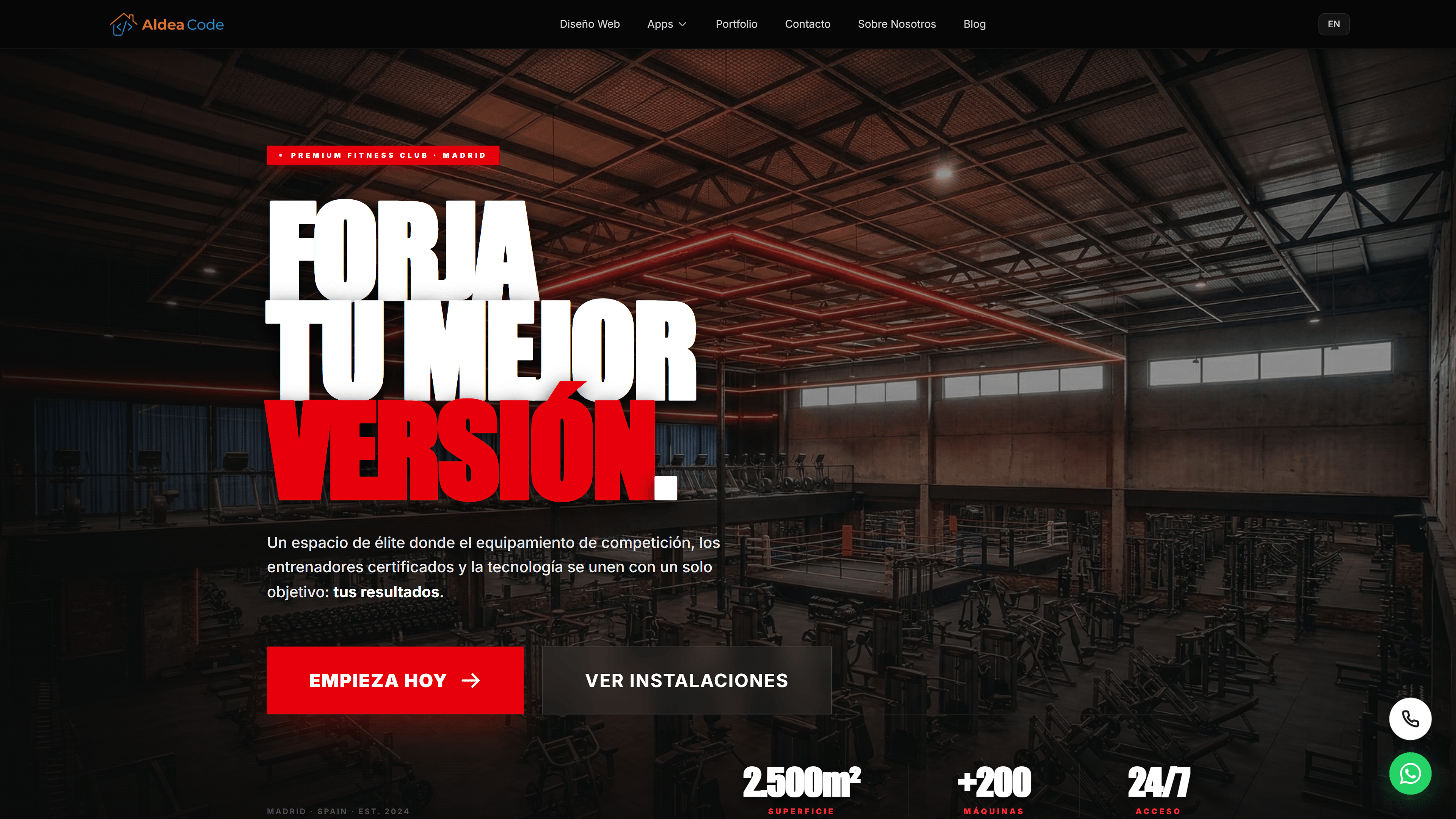 Vista previa de la web de Gimnasio Premium