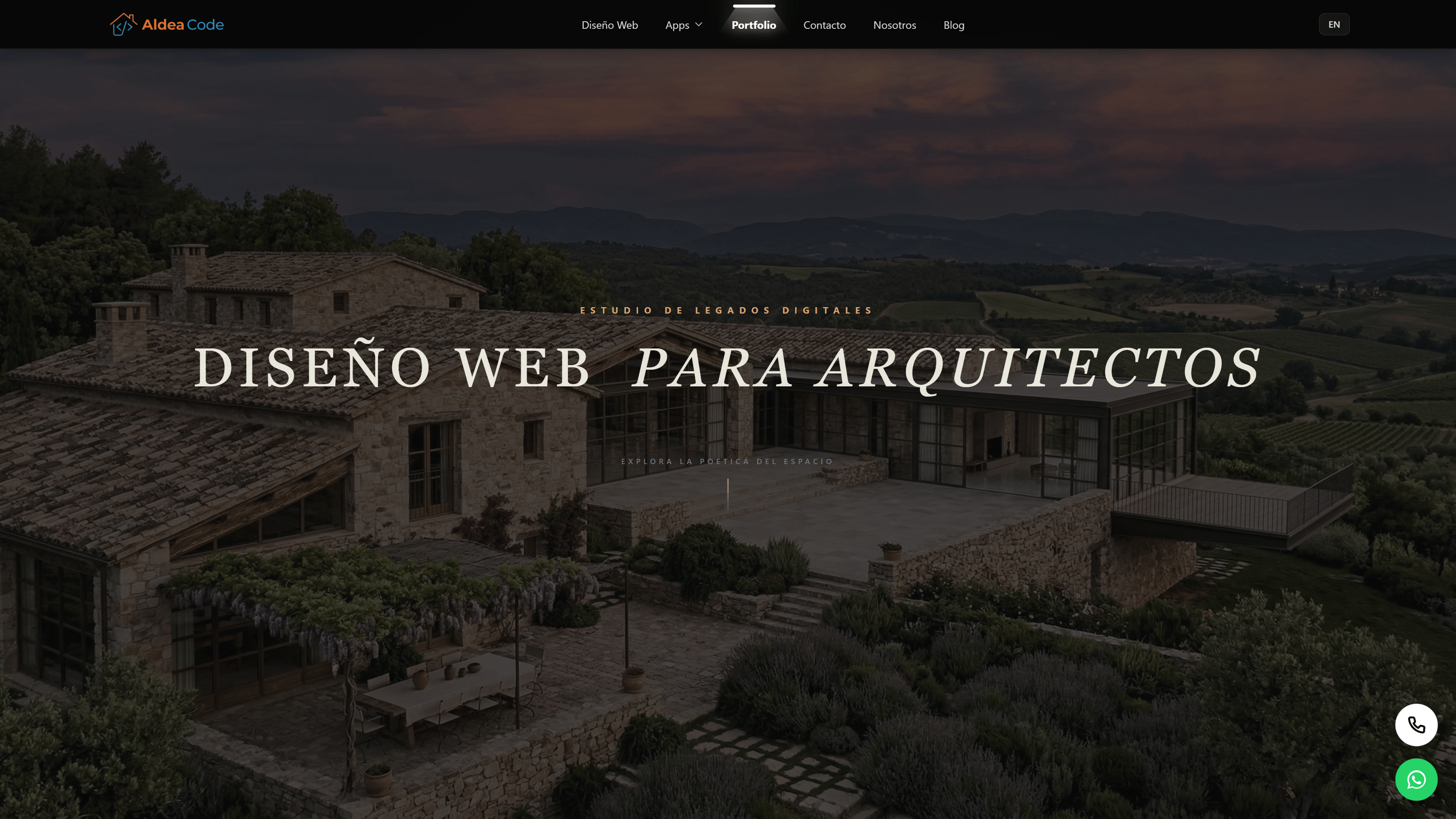 Vista previa de Web para Arquitectura e Interiorismo