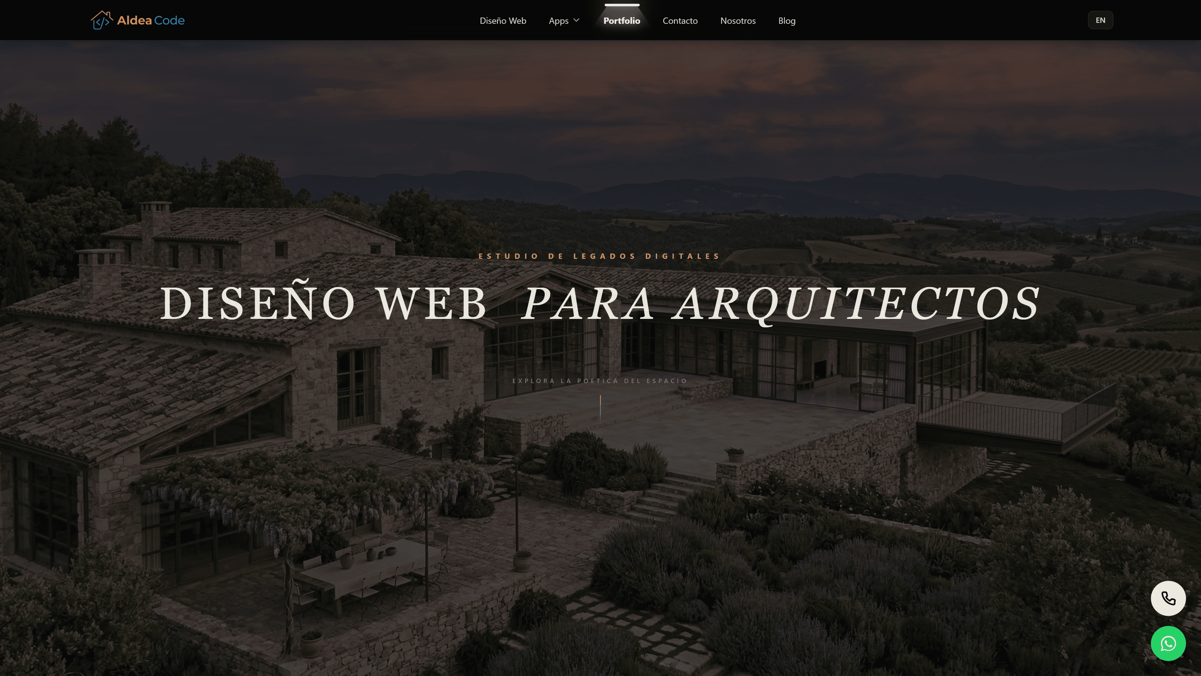 Vista previa de Web para Arquitectura e Interiorismo