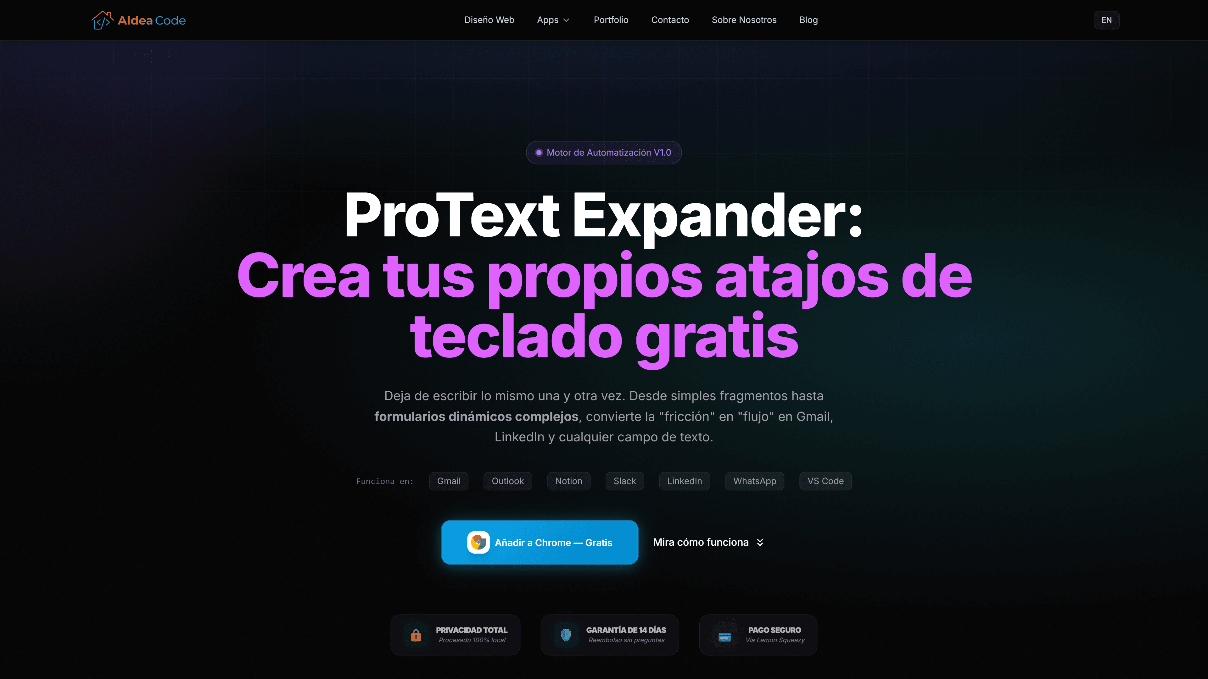 Vista previa de ProText Expander