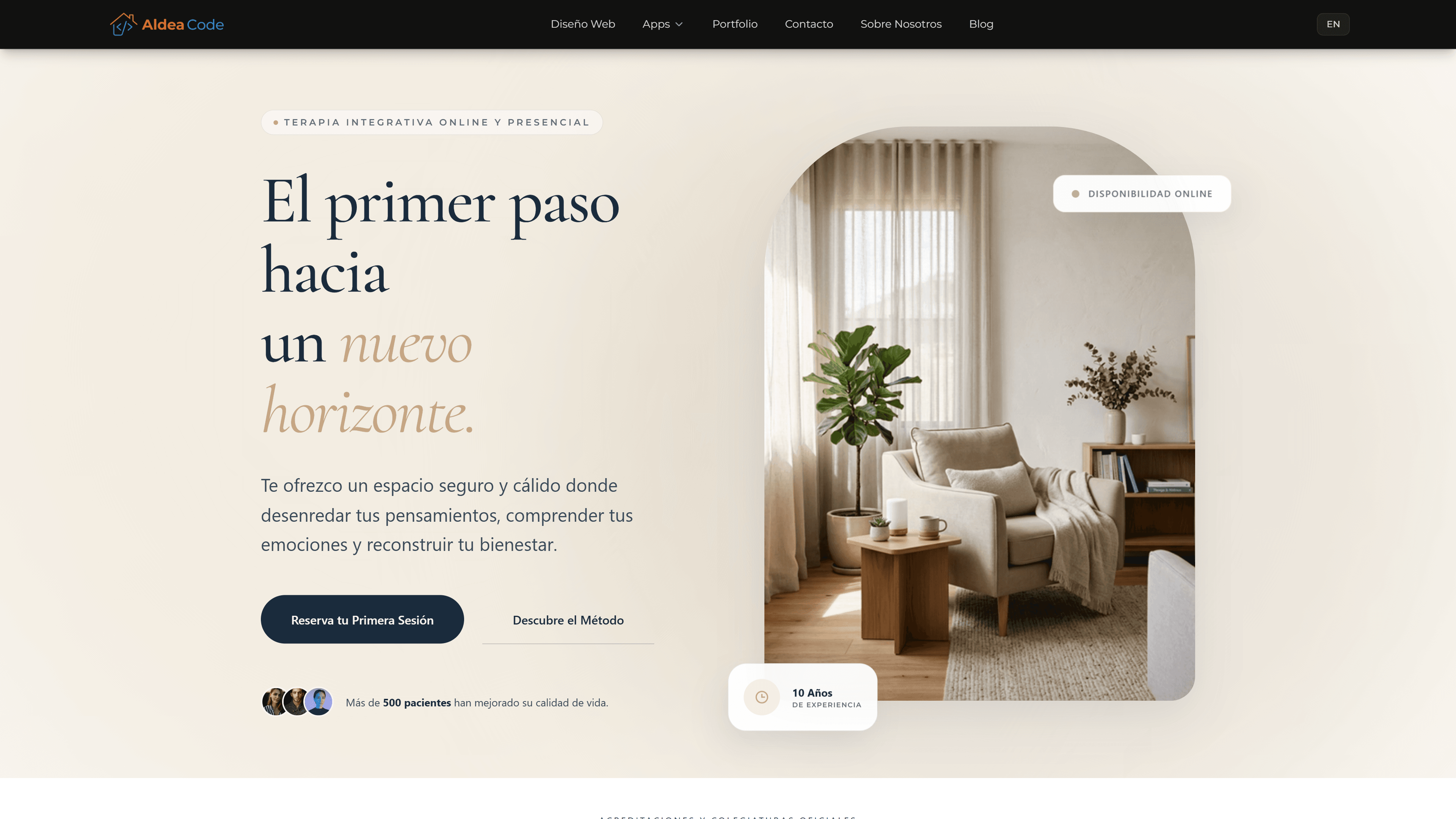 Vista previa de la web de Psicología